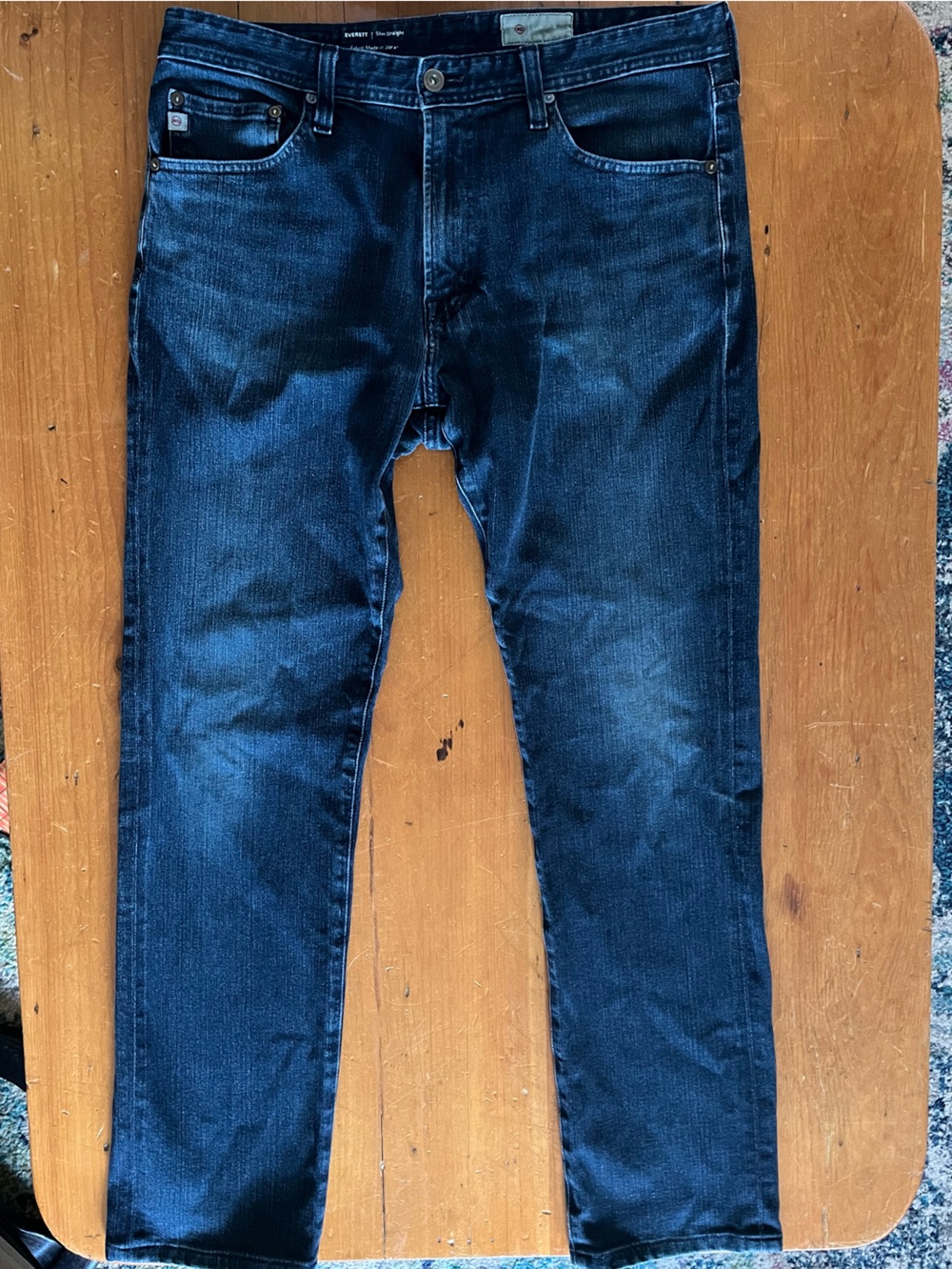 Adriano Goldschmied AG Men’s Everett 360 Slim Straight Japanese Denim Blue Jeans